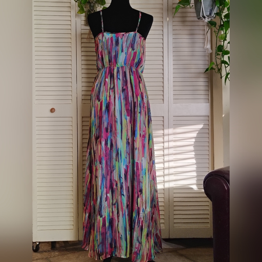 Jack BB Dakota Multicolor Abstract Print Sleeveless Maxi Dress Size 6 –Like New - Picture 3 of 13